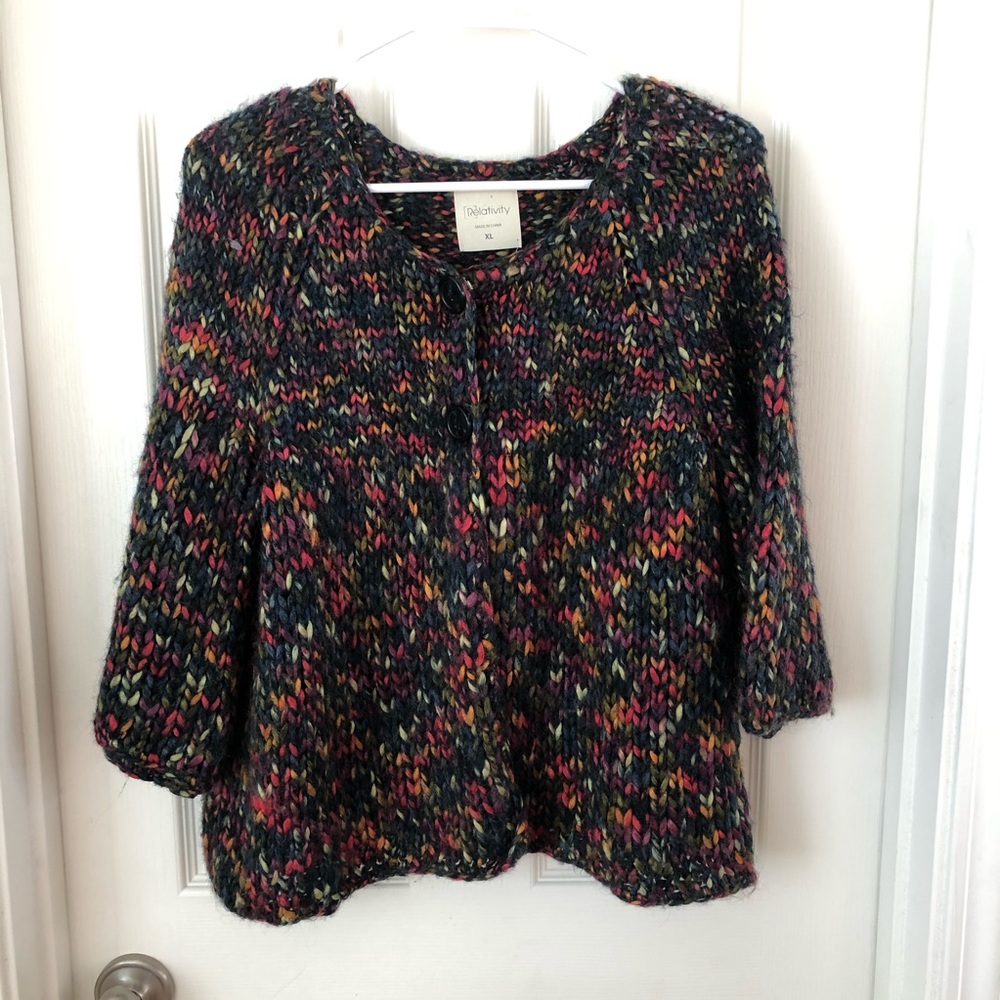Relativity Wool Blend Sweater/Cardigan XL 2 button